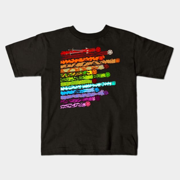 Damage Dice Kids T-Shirt by Milmino